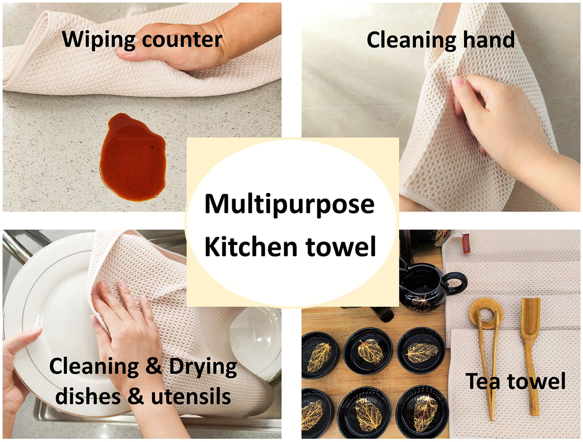 ANEWAY absorbent towel supports drying dishes and wiping counters.