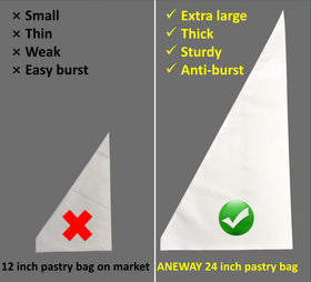 ANEWONDER thick anti-burst piping bags for reliable piping.