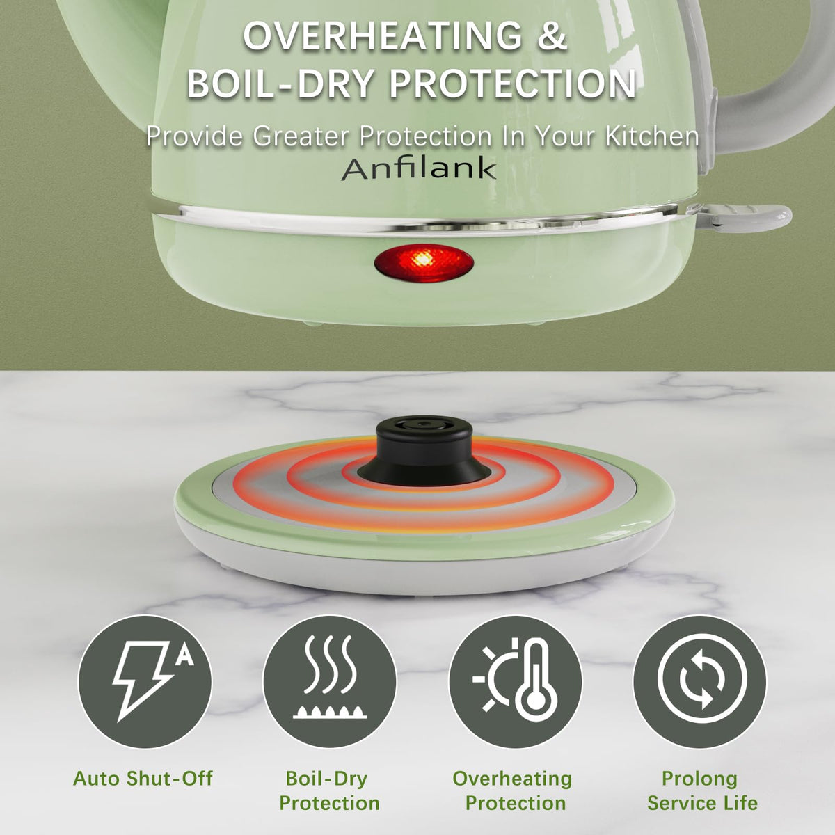 Anfilank BPA-free handle promotes safe, comfortable pouring