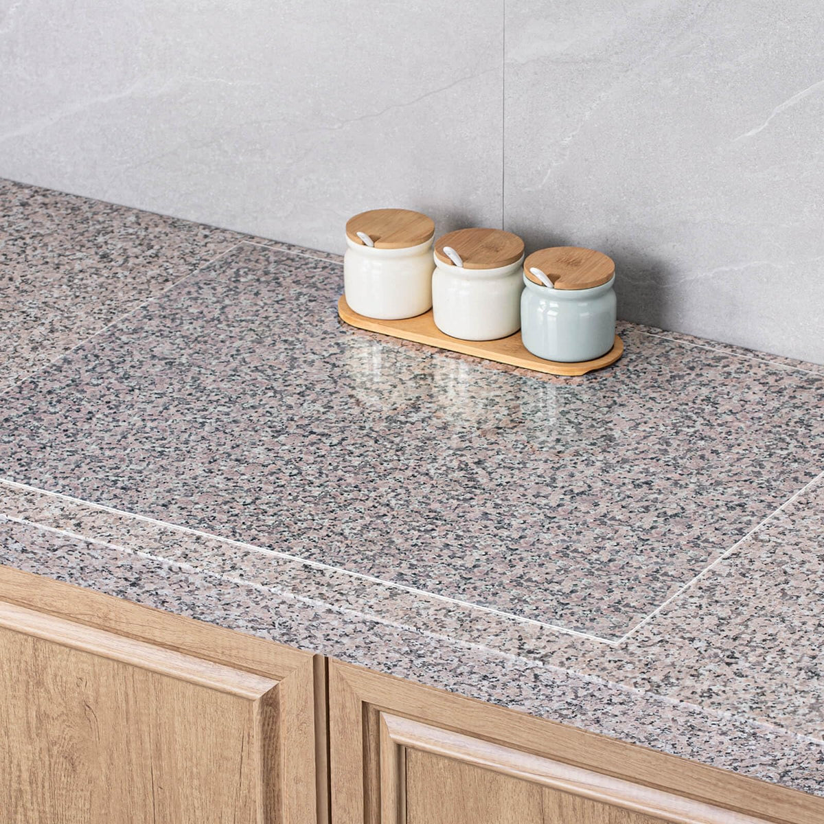 Angadona clear silicone mat on countertop shows visibility and protection against scratches.