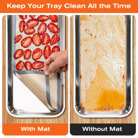 Angadona mats nonstick surface prevents sticking during drying.
