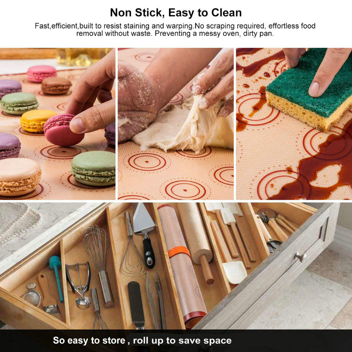 Angadona mat kit with piping tips and bags for precise macarons.