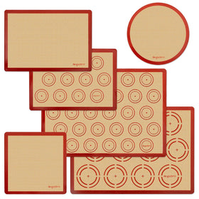 Angadona silicone baking mat half-sheet in use for easy release and versatile baking
