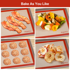 Angadona round-pizza pan silicone mat on round pan for even heating