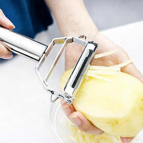 AnGeer versatile kitchen tool handles peeling, digging out eyes, and slicing.