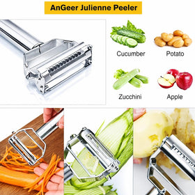 AnGeer stainless steel potato peeler for durable, rustproof peeling.