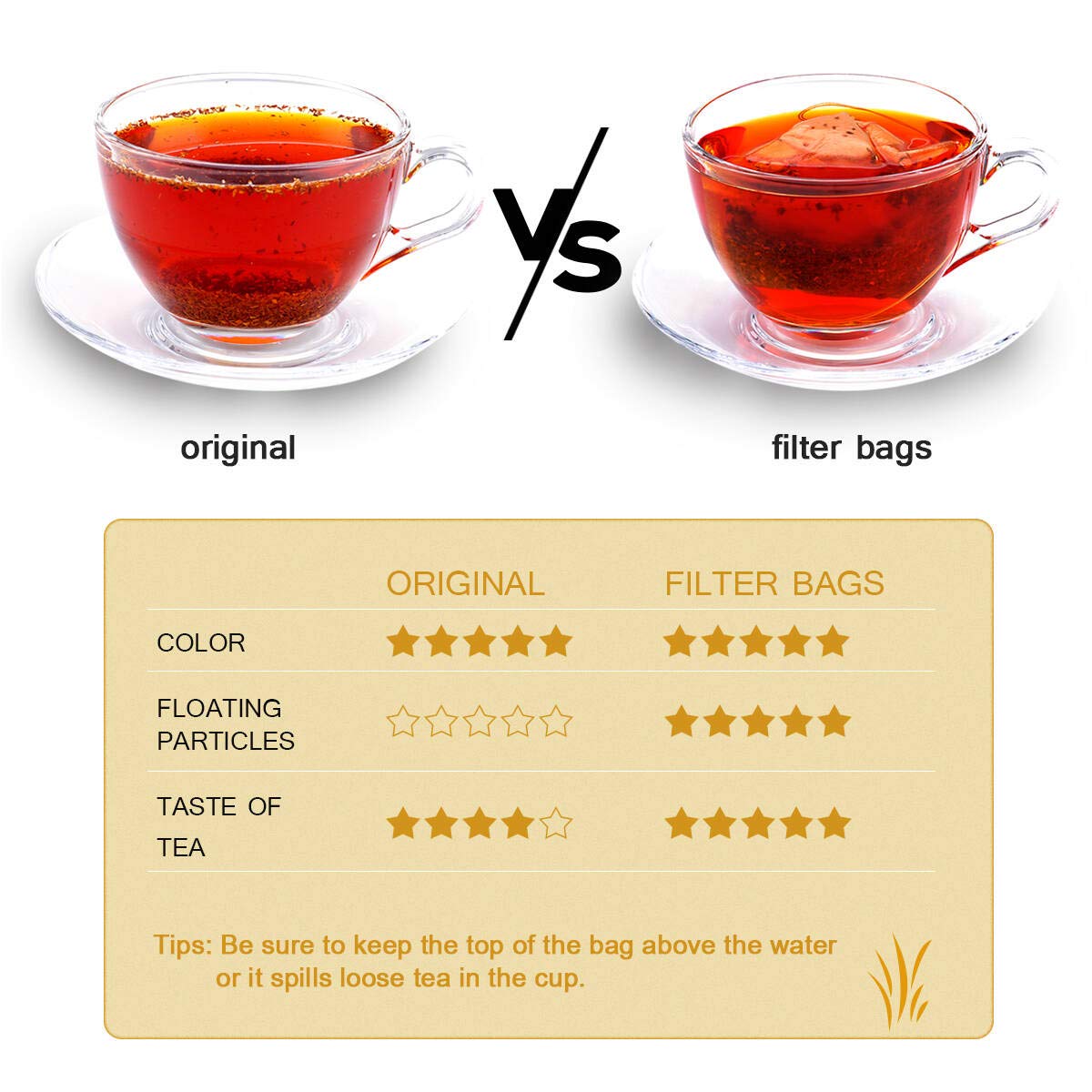 Angooni drawstring bags prevent debris in your cup during brewing.