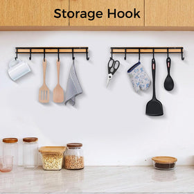 ANGOSUFI black metal and bamboo design adds modern elegance to any kitchen
