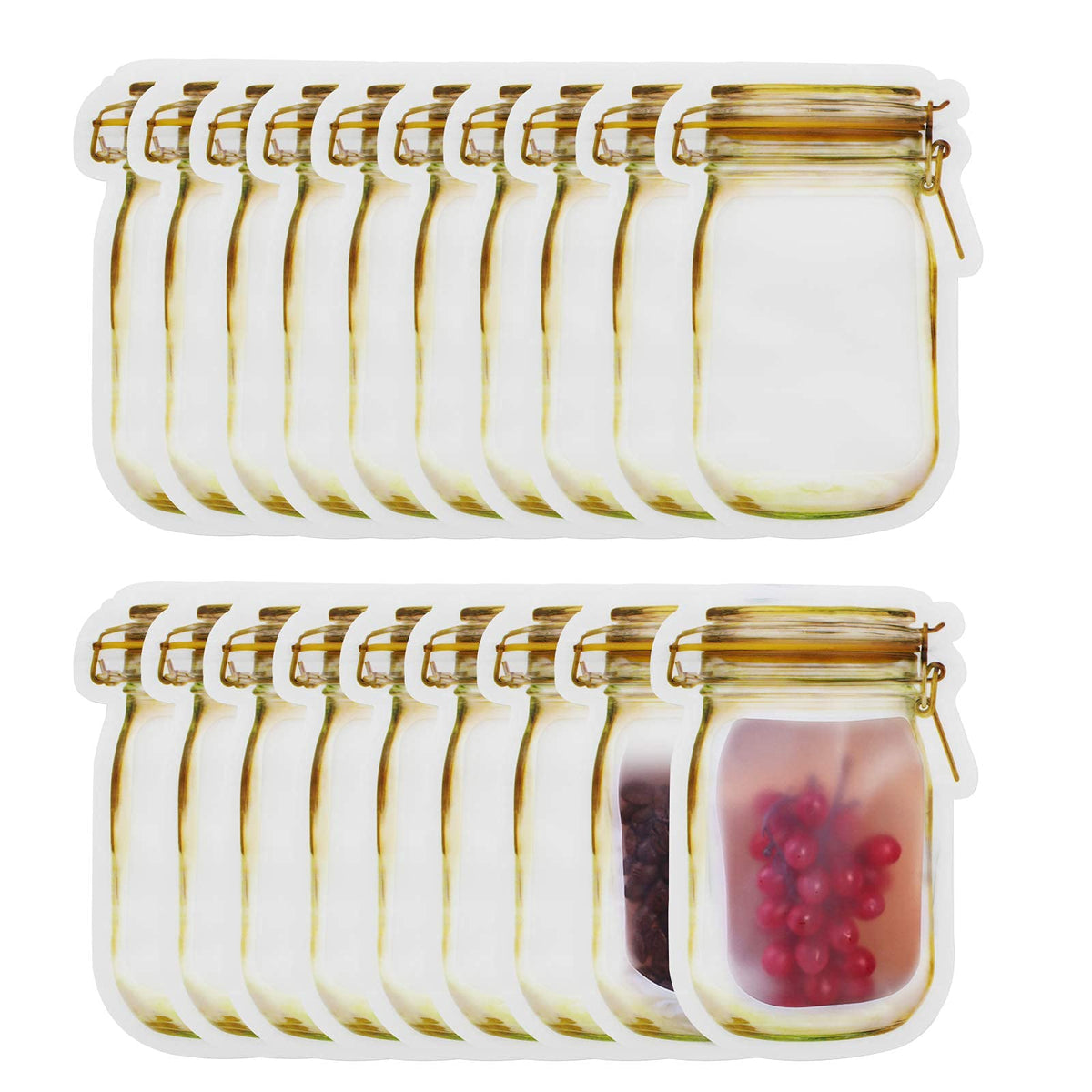 anGrace mason jar bags yellow 8oz sealed for airtight freshness