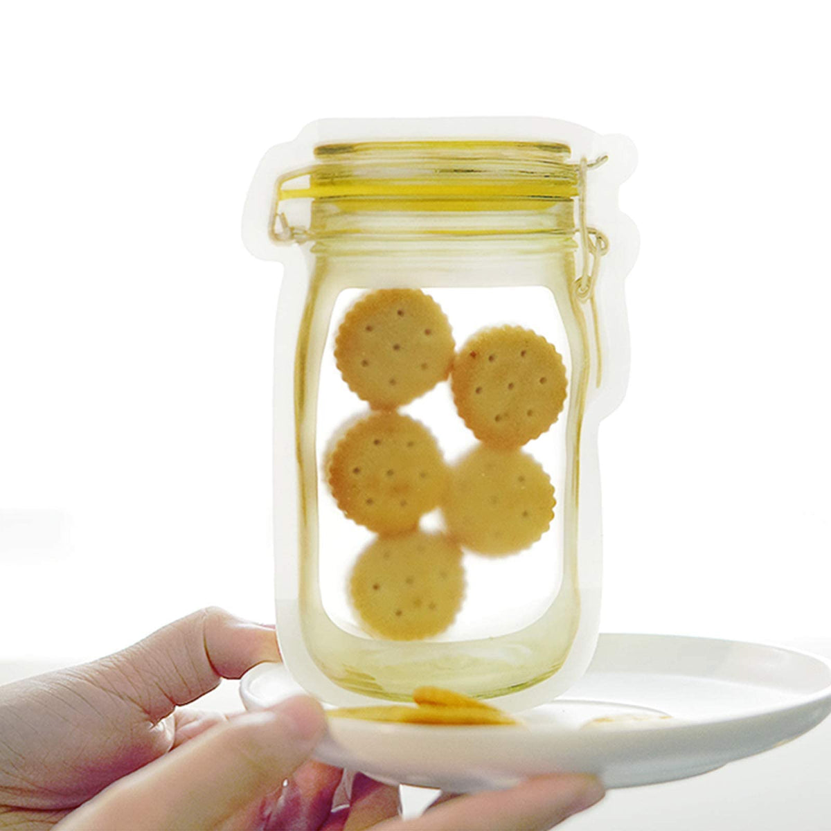 anGrace mason jar bags yellow in freezer storage for organization