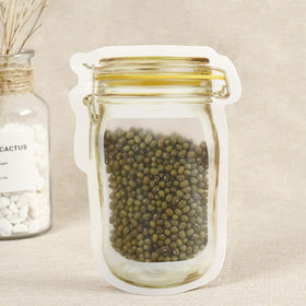 anGrace mason jar bags yellow standing upright for easy stacking