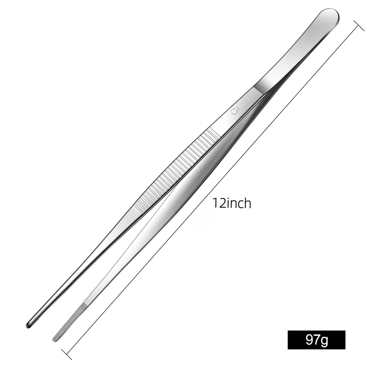 Aniso tweezers grip duck fat with serrated tips for secure handling of slippery items