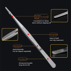 Aniso stainless steel tweezers endure heavy use with dishwasher-safe design and warranty.
