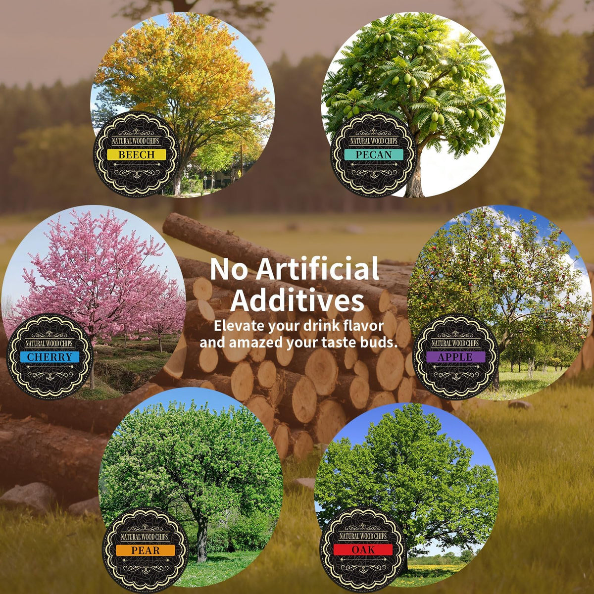 ANITEHI pecan wood chips flavor provides nutty, smoky complexity.