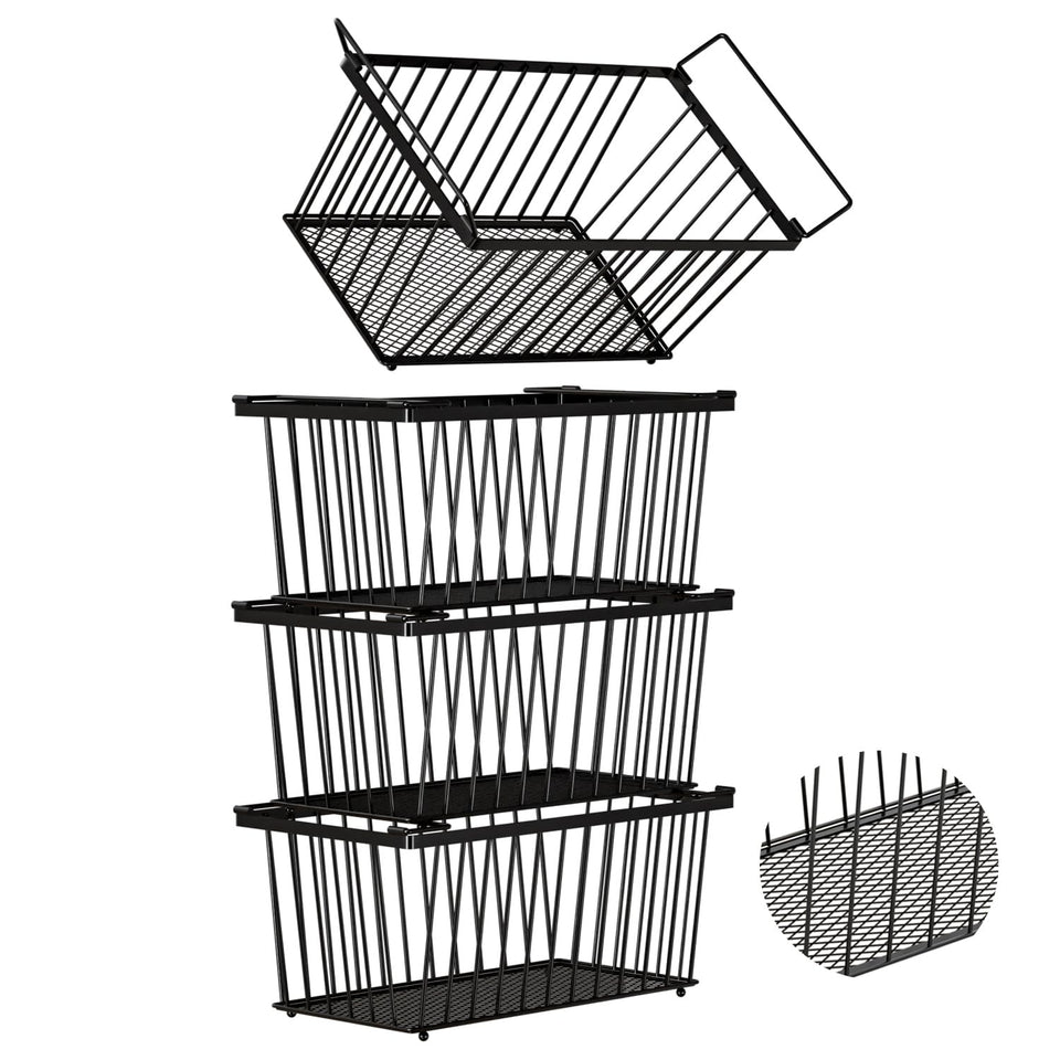 ANJUBAN enhanced leak-proof bottom freezer bin front view for organized storage