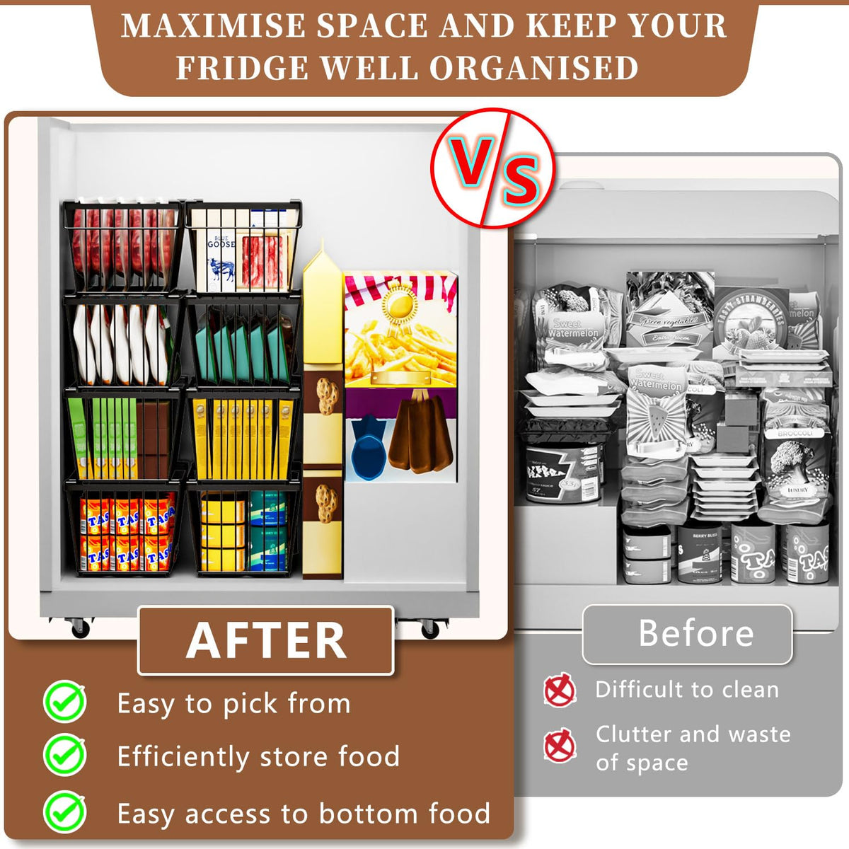 ANJUBAN multipurpose organizer fits cabinet pantry or closet