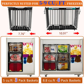 ANJUBAN freezer organizer bin with encrypted sides to guard against leaks.