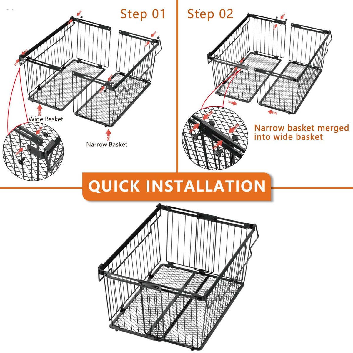ANJUBAN freezer organizer bin keeps items organized and accessible.