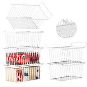 ANJUBAN freezer bin front view shows sturdy build for organized storage.