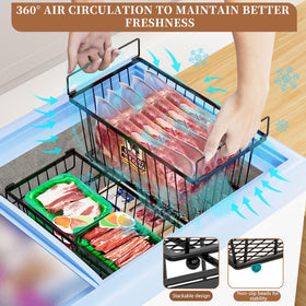 ANJUBAN multipurpose freezer bin suitable for cabinets, closets, and laundry rooms.