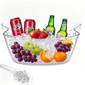 ANKBOL 6L clear ice bucket with scoop for easy drink cooling at parties