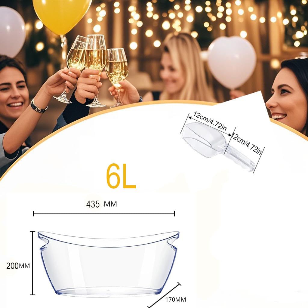 ANKBOL clear acrylic ice bucket with wide opening for quick ice access
