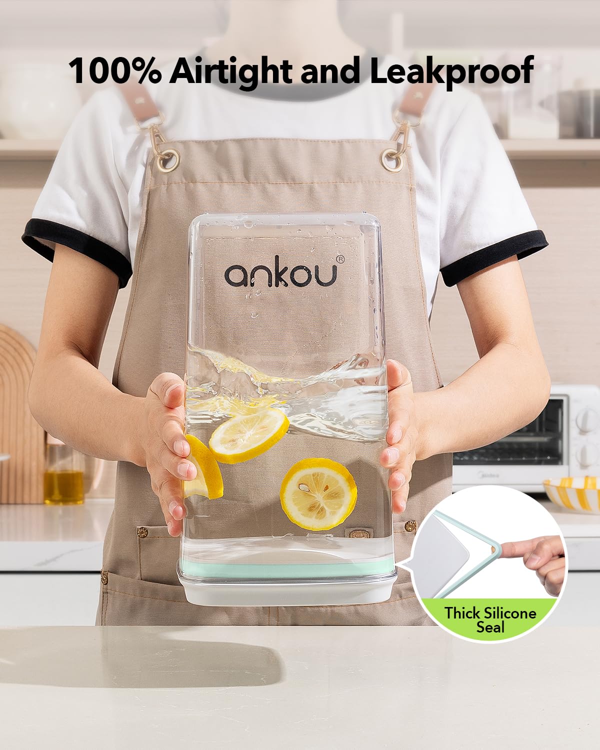 Ankou BPA-free PET plastic container with durable, odor-free storage