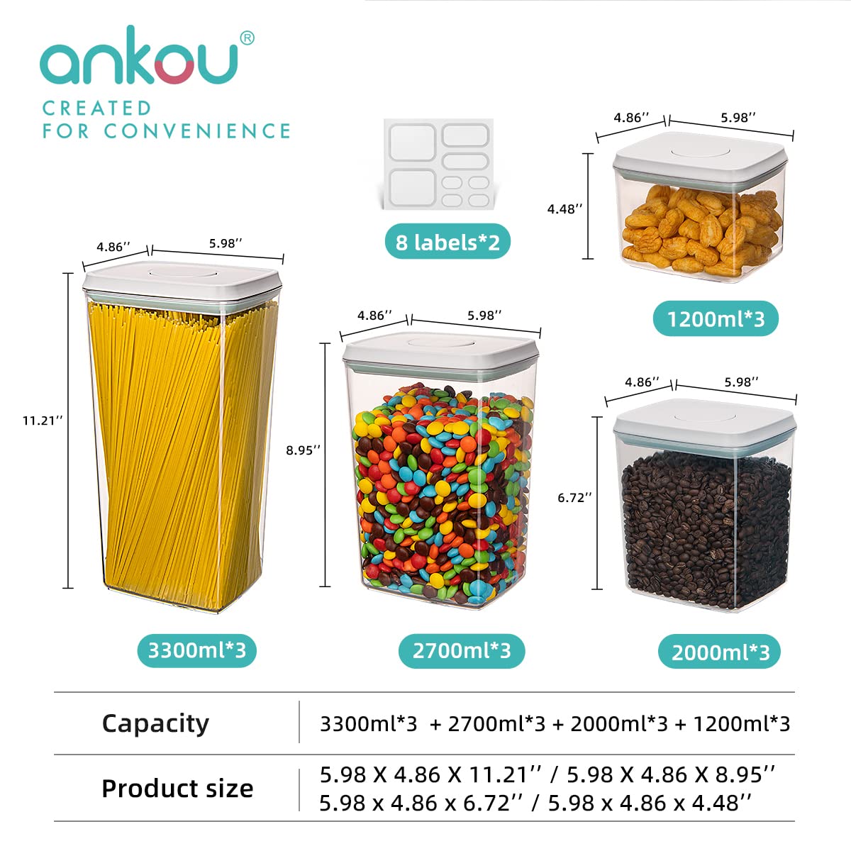 Ankou Pop kitchen organization shot showing multiple containers in a tidy setup.