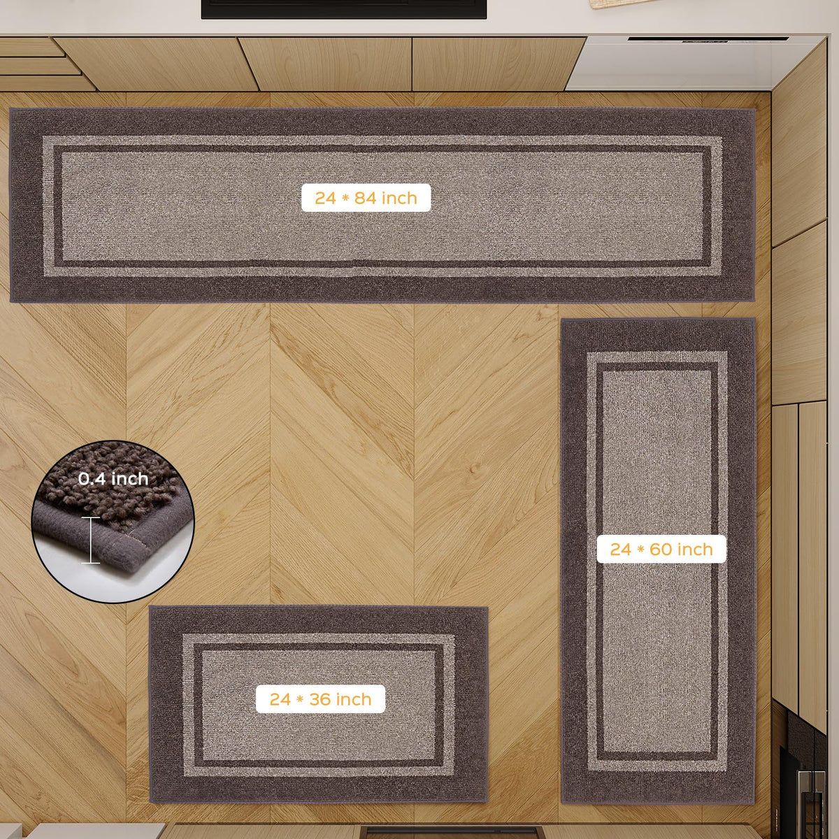 Anllugs kitchen rug non-slip back keeps mat in place during cooking