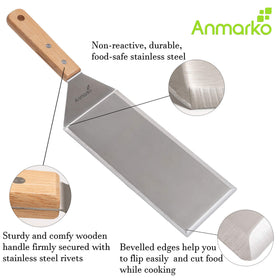 Anmarko hamburger turner spatula ideal for burgers and eggs on grills