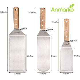 Anmarko metal spatula hamburger turner ideal for flipping thick patties.