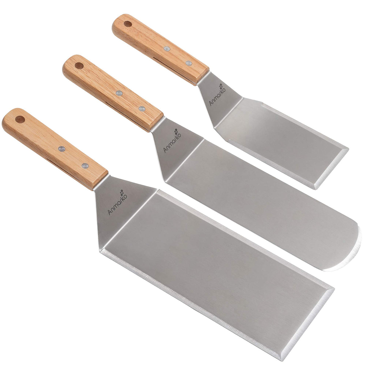 Anmarko metal spatula pancake flipper for easy flipping and even browning on pancakes.
