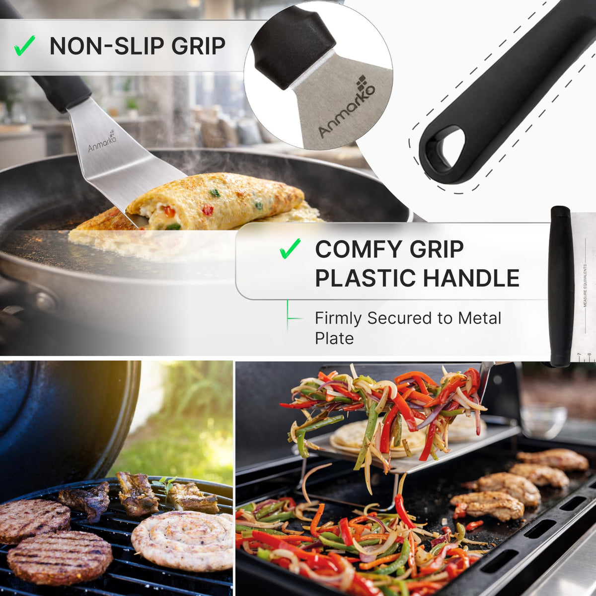 Anmarko spatula with ergonomic handles for comfortable service