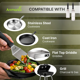 Anmarko stainless steel scraper for efficient cleanup after cooking