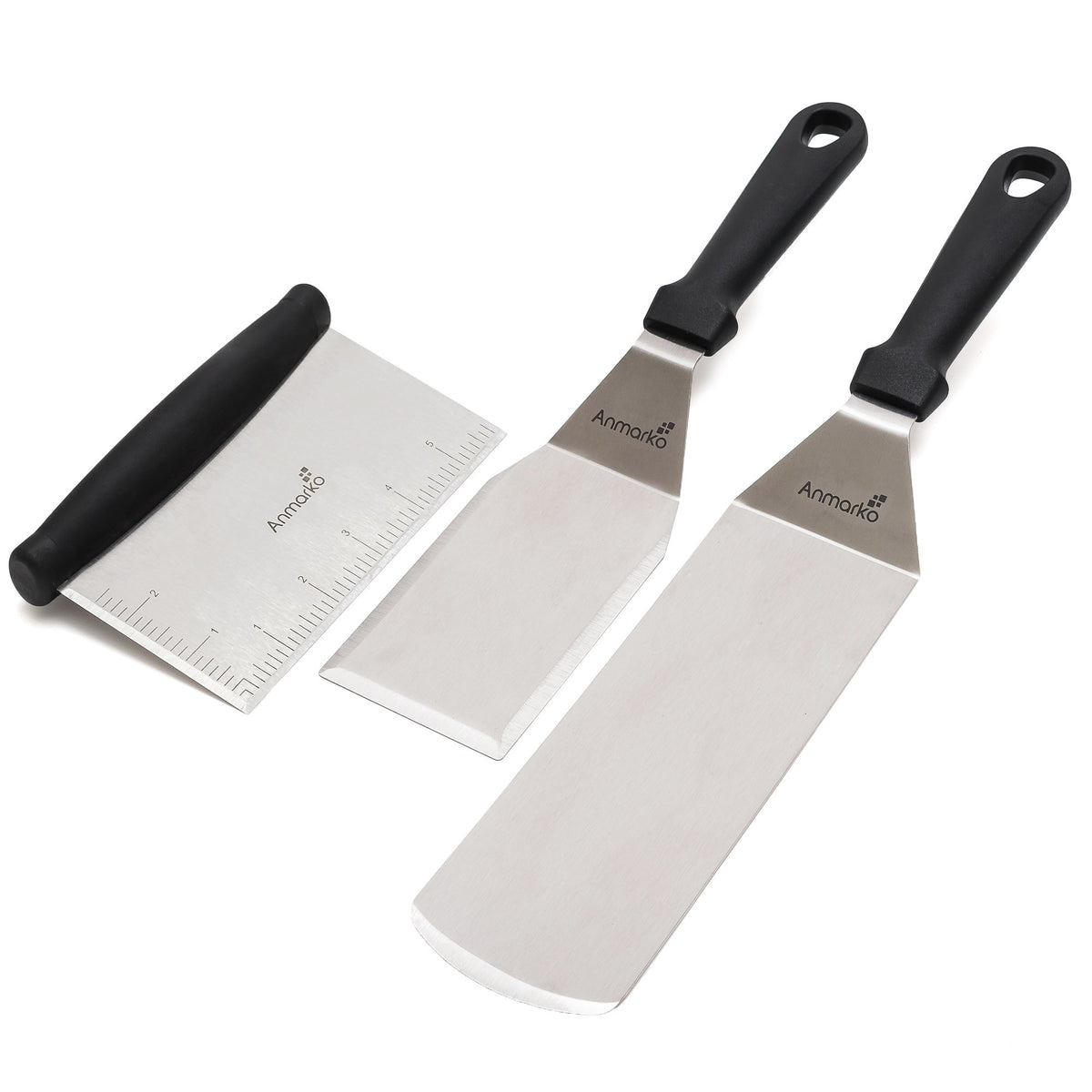 Anmarko metal spatula with long blade for easy griddle flipping