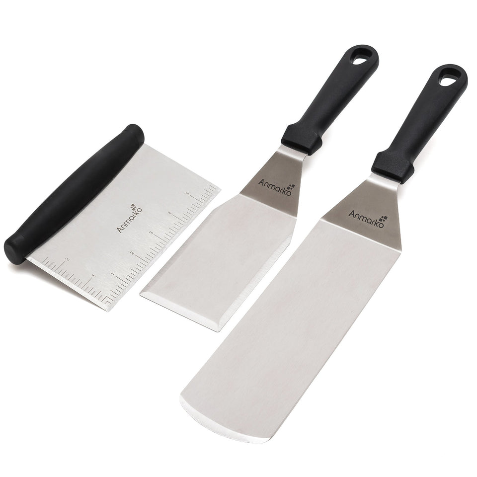 Anmarko metal spatula with long blade for easy griddle flipping