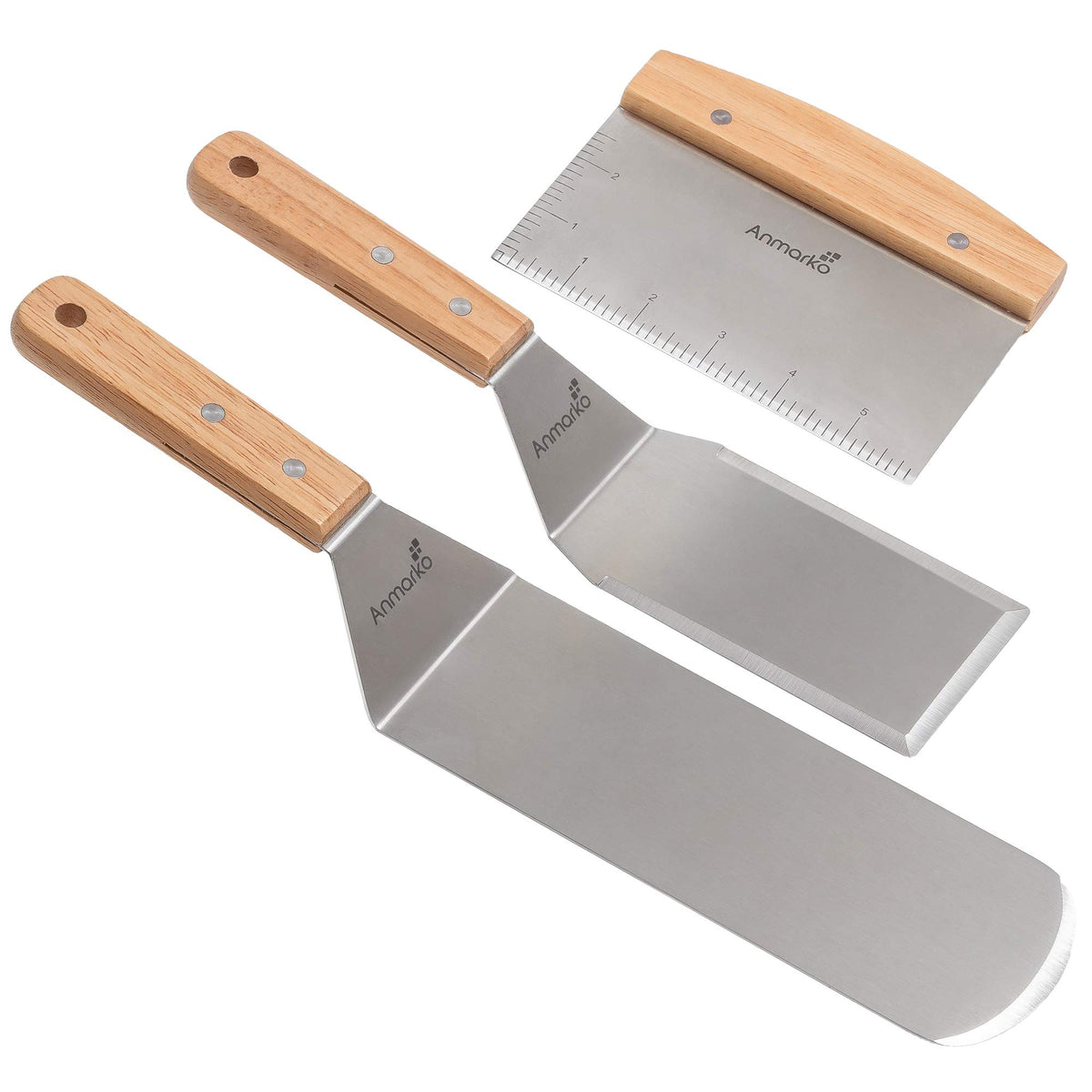 Anmarko pancake flipper on a hot griddle for easy flipping