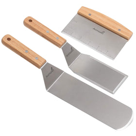Anmarko pancake flipper on a hot griddle for easy flipping