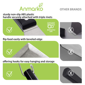 Anmarko Turner oversized pancake flipper in action for pancakes and burgers.
