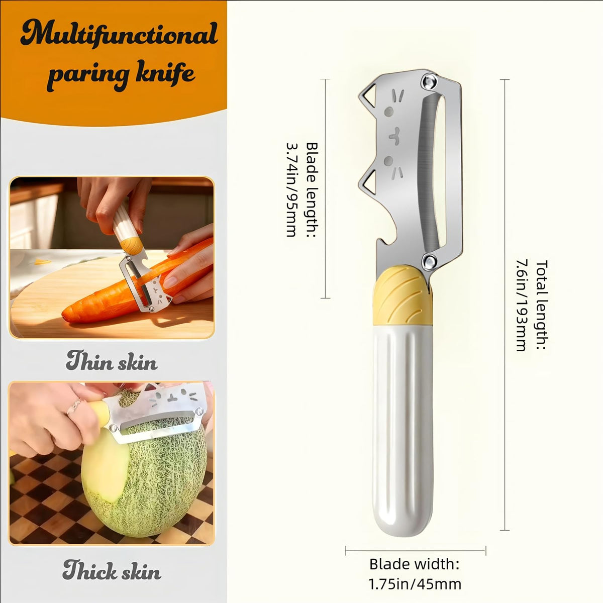 ANMIOU stainless steel blade delivers clean, efficient peeling.