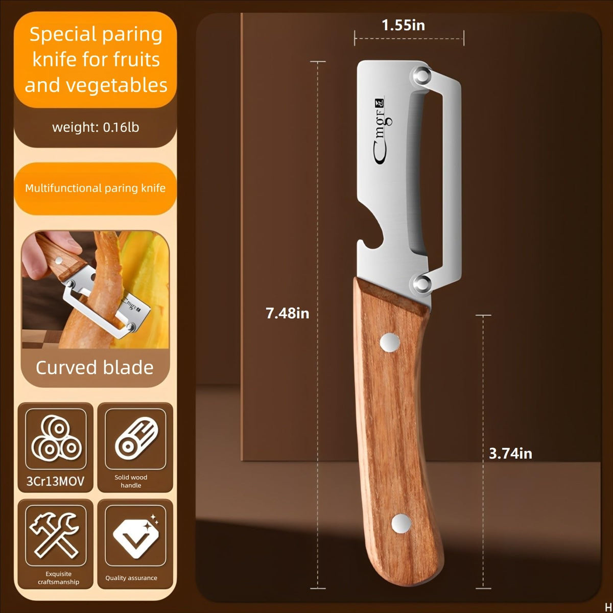 ANMIOU peeler with built in bottle opener for convenient prep