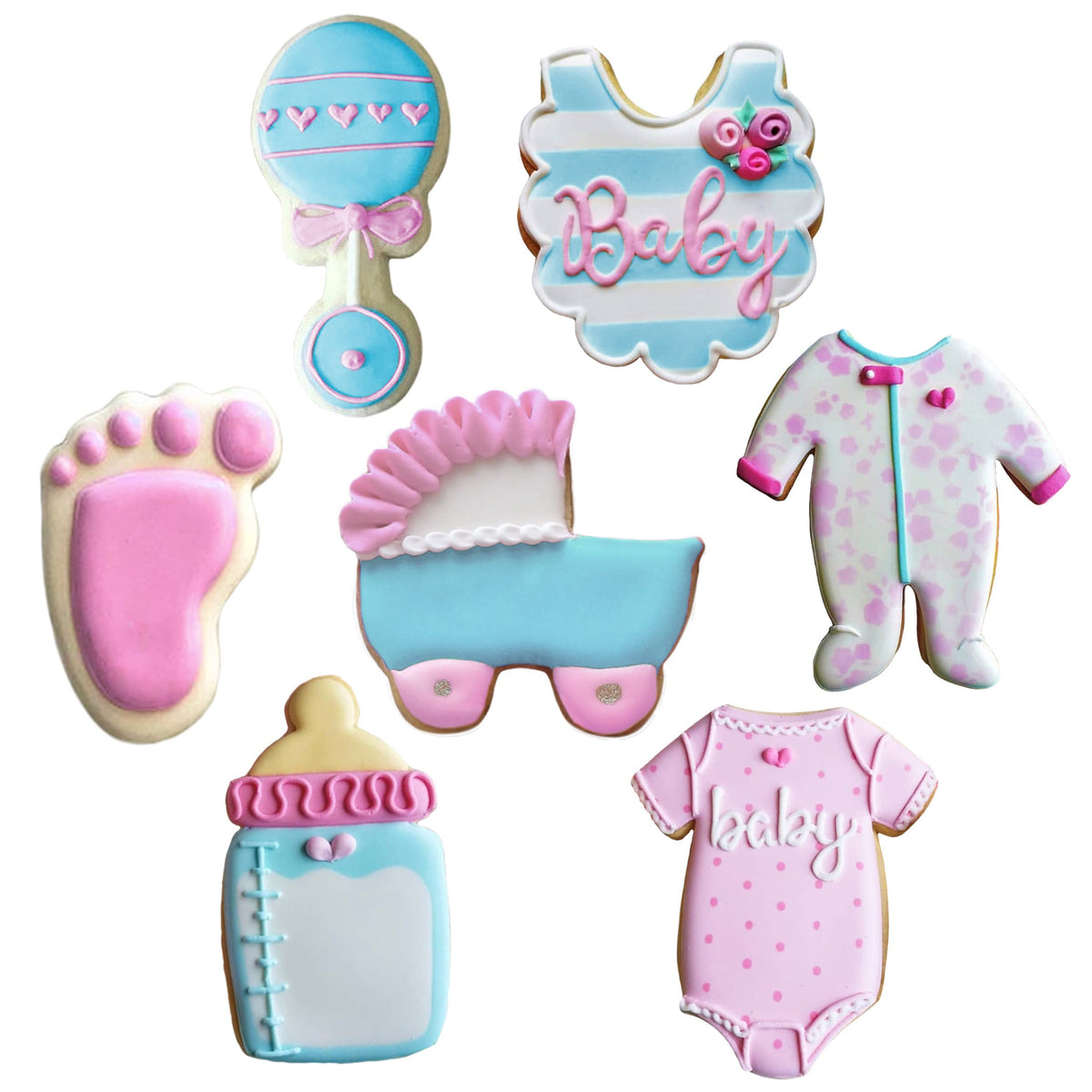 Ann Clark 7-Pc Baby Shower bottle cutter for cookies at showers