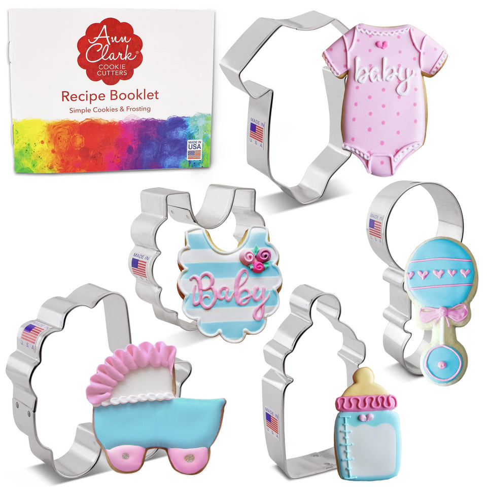 Ann Clark baby bottle cutter for adorable baby shower cookies.