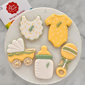 Ann Clark baby rattle cutter for festive party desserts.