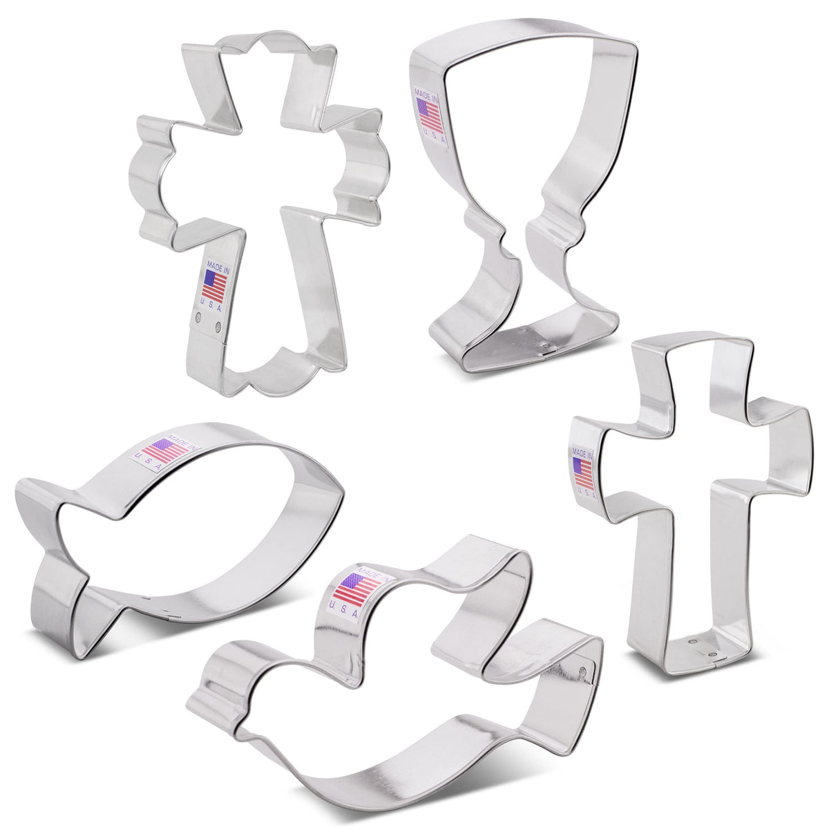Ann Clark Communion Set overview showing all five cutters
