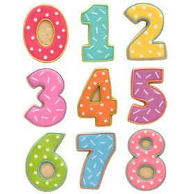 Ann Clark Number Cookie Cutters digits display, ideal for birthdays