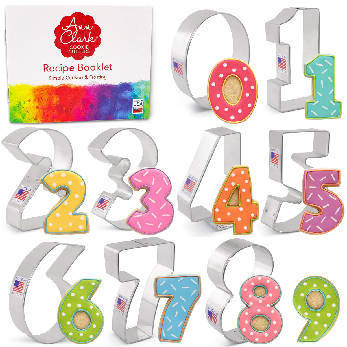 Ann Clark Number Cookie Cutters front view for quick number cookies