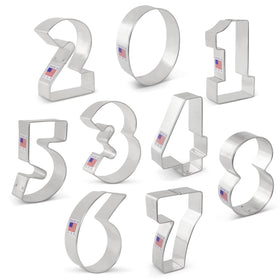 Ann Clark Number Cookie Cutters kitchen setup ready for baking