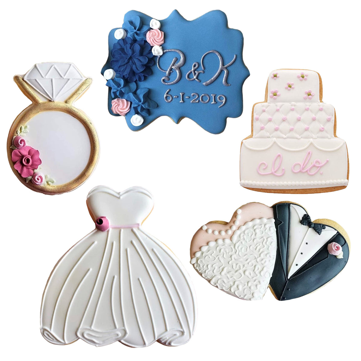 Ann Clark wedding cookie cutters wedding dress shape for themed cookies