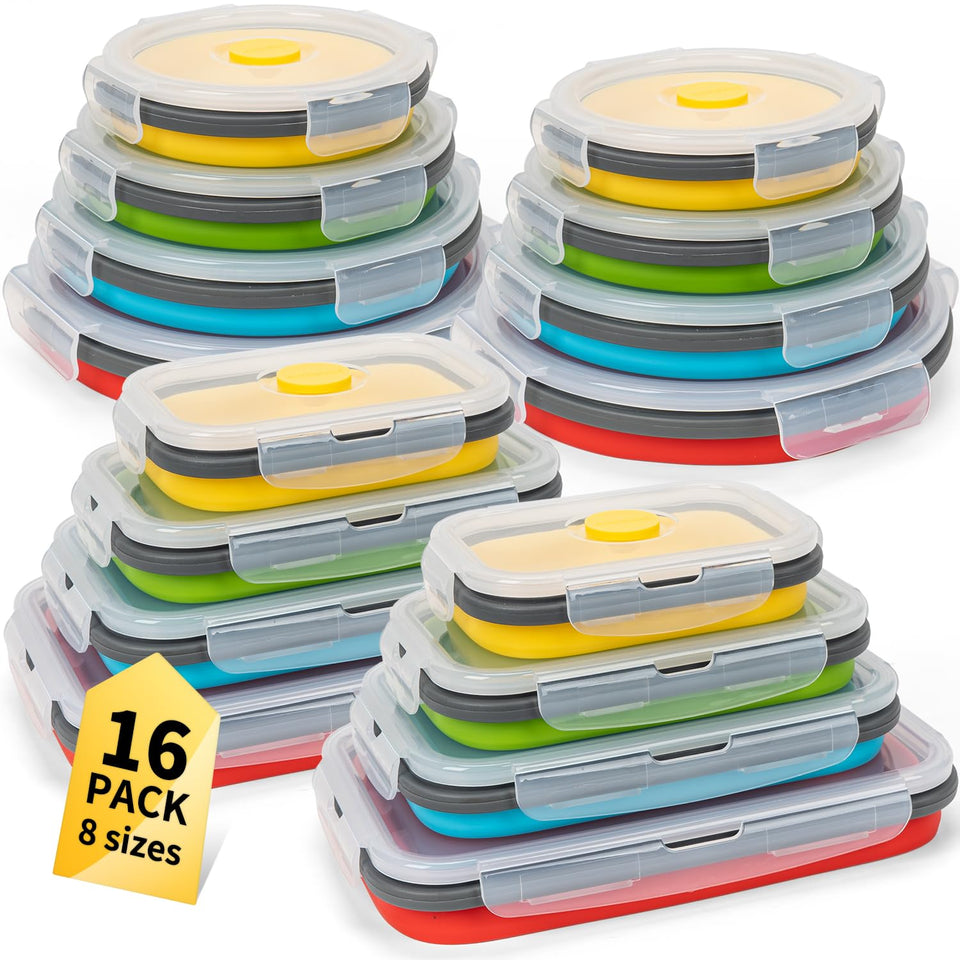 Annaklin rectangular 11.8oz yellow container saves pantry space.